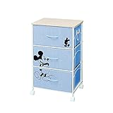 チェスト 収納ボックス タオル収納 ランドリー収納 3段 ブルー 「ミッキーマウス」 幅45×奥行34.5×高さ71.5cm ディズニー FB45-3BLMC