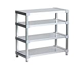 選べる幅サイズ31段階！軽量アルミ製 収納ラック4段 棚板奥行36cm 高さ80cm 幅バリエーション 30～180cm (90cm)