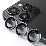 NIMASO カメラフィルム iPhone 15 Pro/iPhone 15 Pro Max 用 カメラ 保護 カメラカバー アルミ合金製＋9H強化ガラス 耐衝撃 レンズカバー キズ防止 高透過率 露出オーバー防止 黒縁取り ブラック アイフォン15プロ/アイフォン 15プロマックス 対応 NCM23K886
