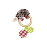 Kathe Kruse Baby Teething Doughnut, with Wooden Ring, Hedgehog [並行輸入品]
