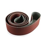 2 X 42 Inch 80 Grit Flexible Aluminum Oxide Multipurpose Sanding Belts, 6 Pack by Red Label Abrasive
