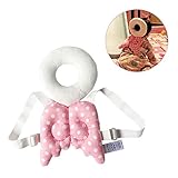赤ちゃんのごっつん防止やわらかリュック ベビー 乳幼児用 ヘルメット 後頭部保護 怪我防止 ベビー 可愛い羽 (レッド)