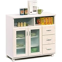 Amazon｜幅90cmキッチンカウンター ホワイト 白色 日本製 完成品