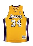 Mitchell & Nessシャキール・オニールLos Angeles Lakers Nbaゴールド1996 – 97ハードウッドクラシックススウィングマンジャージーfor Men (XS)