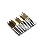 SHINA コーティング 彫刻ビット 彫刻ツール 刃物彫刻ナイフ ルータツール カーバイド スチール 10本/セット (3.175mm 60° 0.2mm) J3.6002Ti