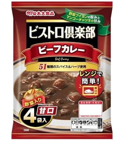 Amazon.co.jp: ビストロ倶楽部濃厚カレー 甘口 4パック×12個 丸大食品