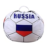 おもちゃ収納　ぬいぐるみ収納袋 サッカー ワールドカップ 2018サッカー形収納袋　大容量　ハンドルジッパー 座れる 収納バッグ (ロシア)