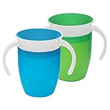 Munchkin (マンチキン) 漏れない こぼれない ミラクル 360 Trainer Cup (Green x Blue) [並行輸入品]