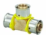 Viega 94056 PureFlowゼロLeadブロンズPex押しTee with 1-inch by 1-inch by 3 / 4インチ押しX押しX押し