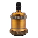 iSunMoon Screw Thread Keyless Light Socket - Polished Solid Brass Finish - Retro Vintage Light Socke