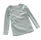 Plus Nao(プラスナオ) 長袖カットソー Tシャツ ロンT トップス 子供服 キッズ KIDS シンプル 無地 定番 ベーシック ラウンドネック クルー 100cm ライトブルー