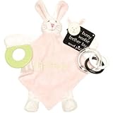 Mud Pie EIEIO Teether Mini-Blanket and Ring Toy, Bunny by Mud Pie