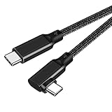 Type C to Type C ケーブル L字 1m Popolier 【20Gbps 高速データ転送 /100W急速充電PD対応 /4K@60Hz映像出力 】USB 3.2 Gen2x2 USB-C to USB-C ケーブル USB 3.2/3.1など下位互換ありスマートフォン、タブレット、ノートパソコンのタイプｃ機種に対応 (ブラック)