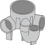 下水道関連製品＞ビニマス＞M 100-200シリーズ　90度曲り／トラップ付(UT-L)　M-UT-L兼100X100P-200　Mコード：49769　前澤化成工業