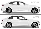 SlickMod、Chrome Delete ブラックアウトビニールオーバーレイ 2019-2021 BMW 3シリーズ G20 ウィンドウトリム マットブラック