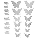 DIAMONDO 20pcs DIY 3dバタフライデカールミラーウォールステッカー部屋Paster Silvery