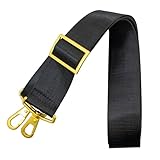 [St.espoir] ショルダーストラップ ブラックベルト + ゴールド金具 ショルダーバッグ用 交換ベルト 補修 イメチェン 気分転換に 上質なベルト＆金具で高見え