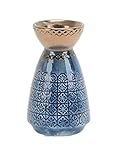 Decorative Ceramic Vase 3.75 x 3.75 x 6.25 Blue/Bronze [並行輸入品]