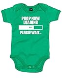 (ウンチ読み込み中、しばらくお待ちください。) Poop Now Loading, Please Wait, プリント　ベビースーツ - グリーン/白 0-3 ヶ月