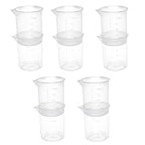 uxcell 測定ビーカー 計量カップ 研究室用 100mL クリア 10個
