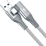 USB Type C ケーブル L字 5m, AviBrex USB-C to USB-A 3.1A USB C ケーブル【QC3.0対応 急速充電】 タイプc 充電 iPhone 15 Pro Max iPad Pro、Samsung Galaxy S23 S22/S21、Sony、Xiaomi,Huawei,Google Pixel,usb c機器と互換性があり(白)