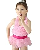 「楽々セレクトショップ」DUDU&MUMU正規品　大人気　可愛い子供用水着 女の子 ピンクふわふわスカートリボン付き スクール セパレート 上下セット 女児 ガールズ ビキニ キャップ付き 海水浴 ス