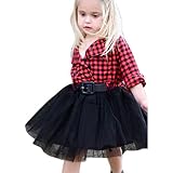 ホットセール2 – 6 Years Old Kids長袖格子柄パッチワークパーティープリンセスドレス、幼児用ベビーガールズ服 6T レッド 1