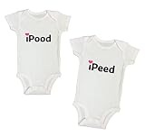 幼児セット」iPood」「iPeed」Boys Girlsツイン2のセットBrother Onesieシャツ面白いThreadz カラー: ホワイト