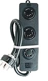 STD 動力用3個口タップ 20A-R-3P(MG) ロック式。20Kg耐重の強力マグネト付き 20V-20A