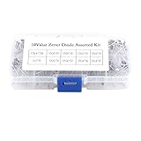 200pcs 10値ツェナー電圧レギュレータダイオードアソシエーション電子キット1N4728〜1N4737クリアボックス付ダイオードツェナーダイオード10バリューダイオード