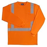 ERB 61801 9602S ANSI Hi-Vizability Long Sleeve Jersey Knit Shirt Orange X-Large [並行輸入品]
