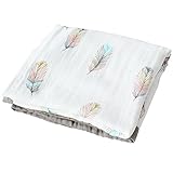 LifeTree 4重 ガーゼケット おくるみ ベビー 竹繊維70％ ＆ コットン30％ 115cm×115cm タオル 出産祝いにおすすめ