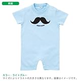 BabyChips シンプルな髭(名入れ半袖ベビーロンパース) 70 ライトブルー