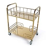 ワインカート、2層ステンレススチールチタン高級サービスバン、ティーカートデザートカー多機能ラック、バー、レストラン、ホテルに適しています