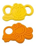 Maven Gifts: Oogaa Baby Silicone Teether - Yellow Elephant Teether with Orange Octopus Teether - Odo