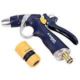 散水ノズル  ホースノズル 金属ノズル メタルノズル 洗浄ジェット 滑り止め柄 ワンタッチ切り替え 家庭用 多機能 園芸 農業 水撒き 洗浄 洗車 ブラック