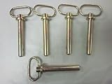 ~ 5 ~ 5 / 8 " x 4 – 3 / 8 " Tractor Trailer HitchピンRピンクリップ受信機ゴールド亜鉛