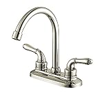 Lenova B490BN Apogee Double Handle 4-Inch Center Bathroom Faucet with Pop-up Drain, Brushed Nickel b