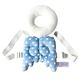 赤ちゃん ごっつん防止 リュックタイプ 頭を保護 乳幼児用 セーフティー 天使 ドット (ブルー)