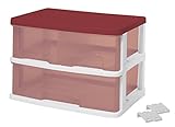 サンコープラスチック 収納ケース・ボックス ダークレッド 約幅38.5×奥行26.5×高さ26cm 452016