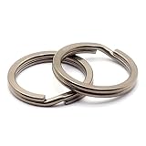 [TUNUKE] チタン キーリング TC4 チタンリング 8 10 12 14 16 18 20 25 30 35 50 丸型 平打ち スライド (50mm x1個, Fシルバー)