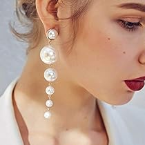 【美品】RICO ロングチェーンパールピアス(片耳) 美品】RICO ロングチェーンパールピアス(片耳)