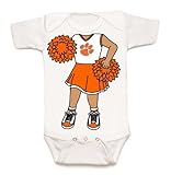 Clemson Tigers Heads Up 。Cheerleader Baby Onesie