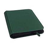 Vault X プレミアム Exo-Tec® ジップバインダー - 4ポケット トレーディングカードアルバムフォルダー - 160サイドローディングポケットバインダー TCG用 (グリーン)