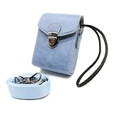 【ノーブランド】 合皮 デジカメ ケース ・ Panasonicとの互換性あり ルミックス用 DC-TZ95 DC-TZ90 に適合 (= TZ95 TZ90 に適合) 収納 保護 ランドセル キャリー ポーチ (シボダークブルー) [並行輸入品]