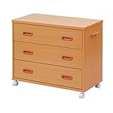 山善(YAMAZEN) 収納ラック キャスター付き ナチュラルビーチ CSR-3DR(NB)