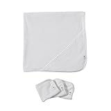 Burt's Bees Baby Organic Hooded Infant Towel with 3 Washcloths, Cloud by Burt's Bees Baby
