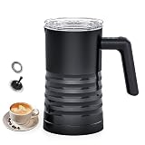 ミルク泡立て器とスチーマー 4 in 1 自動ミルクウォーマー 400W ノンスティックインテリア 580ml ホット/コールドステンレススチールミルクフォームメーカー コーヒー/ホットチョコレートミルク/ラテ/カプチーノ用 ブラック