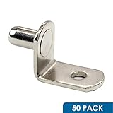 Rokハードウェア1 / 4 " L字型サポート家具キャビネットクローゼットシェルフブラケットペグ穴付き、ニッケル、50パック