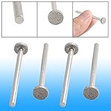uxcell　 軸付き砥石 ダイヤモンドマウントポイント ラワンドフラット 研削ビット 3mm x 8mm 4個入り